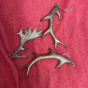 Source Unknown Silver Antler Ornaments
